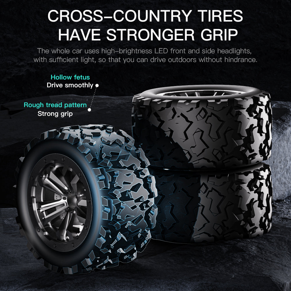 KF24 1:20 RC Car for Kids and Boys,2.4GHZ Remote Control,2WD High-Speed Monster Truck Racing Cars with Lights,Gifts for Christmas,2 Batteries