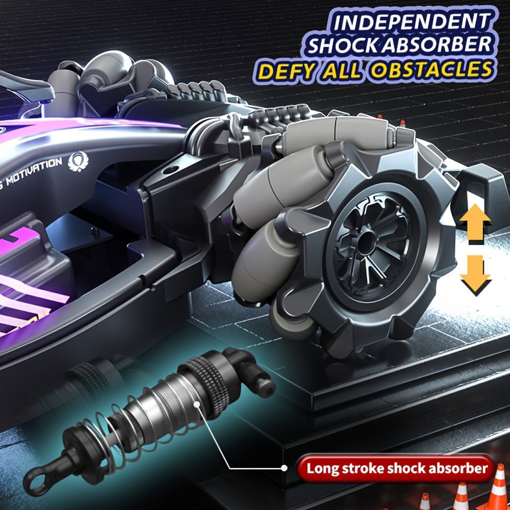 2.4G RC Spray Drift Stunt Car,4WD Racing Car High Speed Vehicle,Dual Gesture Remote Control,4CH Lights Sound,Competitive Toys for Kids Boy Gift