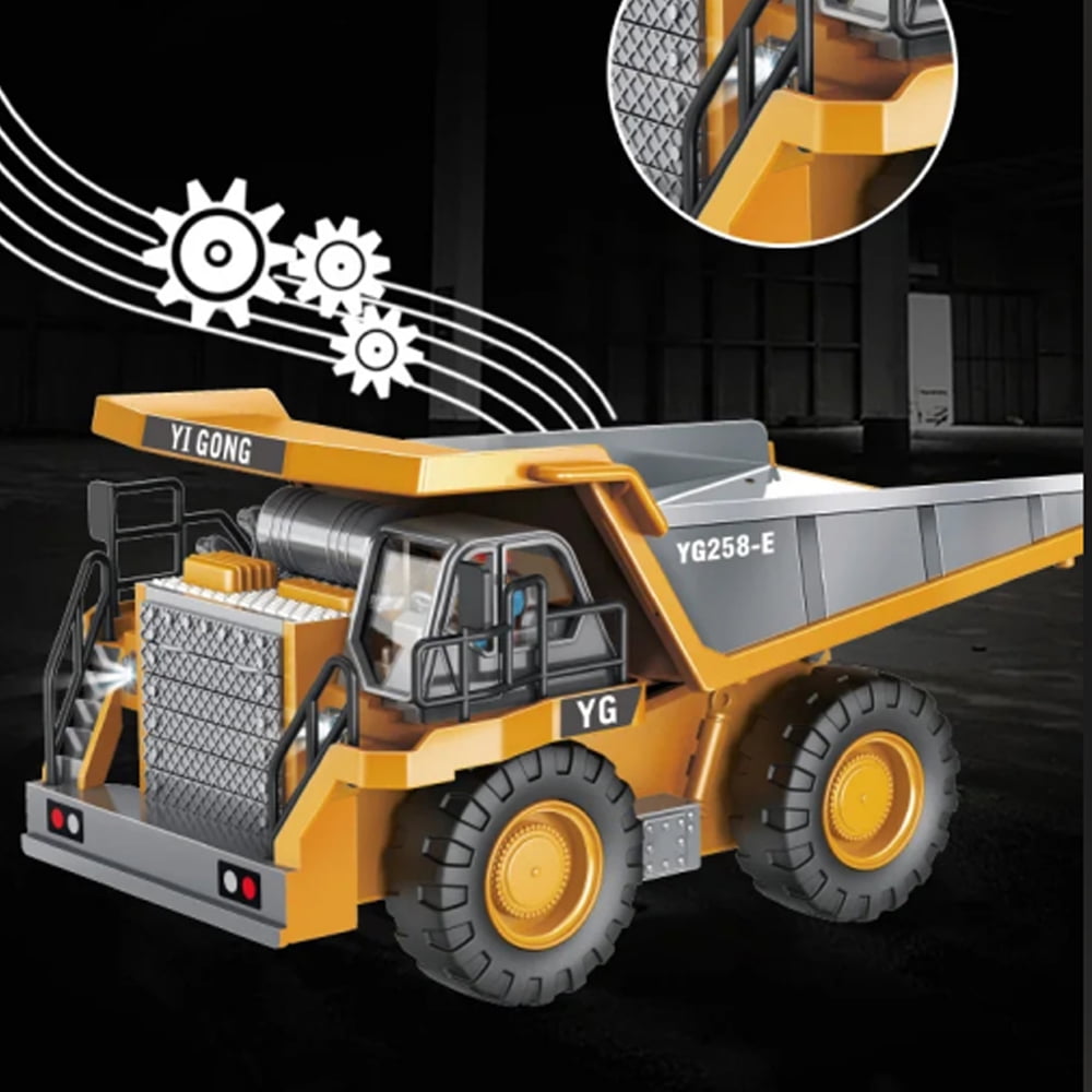 TZDZRC 1047 Children 2.4G, 9CH Remote Control Model Car Toys Dump Truck Vehicle Christmas Birthday Gifts, Battery