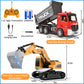 1:22 RC Excavator Dump Truck 2-in-1 Toy Set, 1 to 22 Scale RC Electronic Model, 6-Channel, 12m Remote Control Distance, 3.7V, 500mAh Lithium Battery, Toys for Children