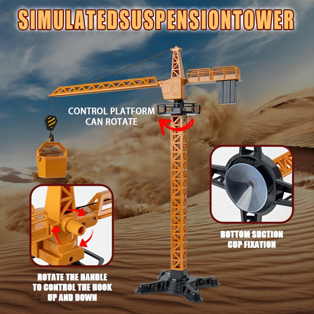 SKYMONSTER 1:22 6-Channel RC Excavator with Light, 6-Channel RC Dump Truck and Crane Tower 3 in 1, 2.4GHz 12 Meters Remote Control Distance, Toys for Children, Christmas Gifts