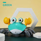 SKYMONSTER Crawling Crab Baby Toy with Music and Lights Automatically Avoid Obstacles, Walking Crab Toy for Toddlers 1+ Years Old, Blue