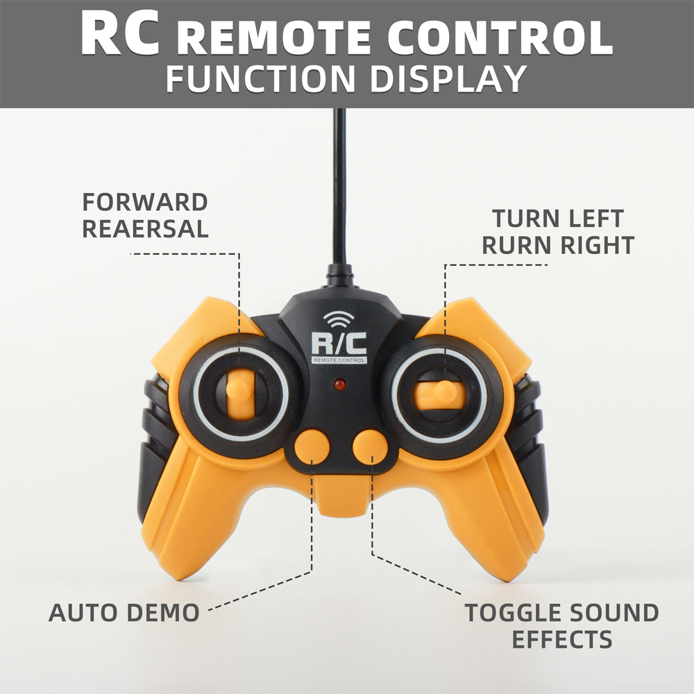 2 in 1 Remote Control Engineering Vehicle for Kids, 1:20 RC Excavator with Lights & Sound, and Rechargeable Dump Truck Toy,for Age 3+ Boys Girls