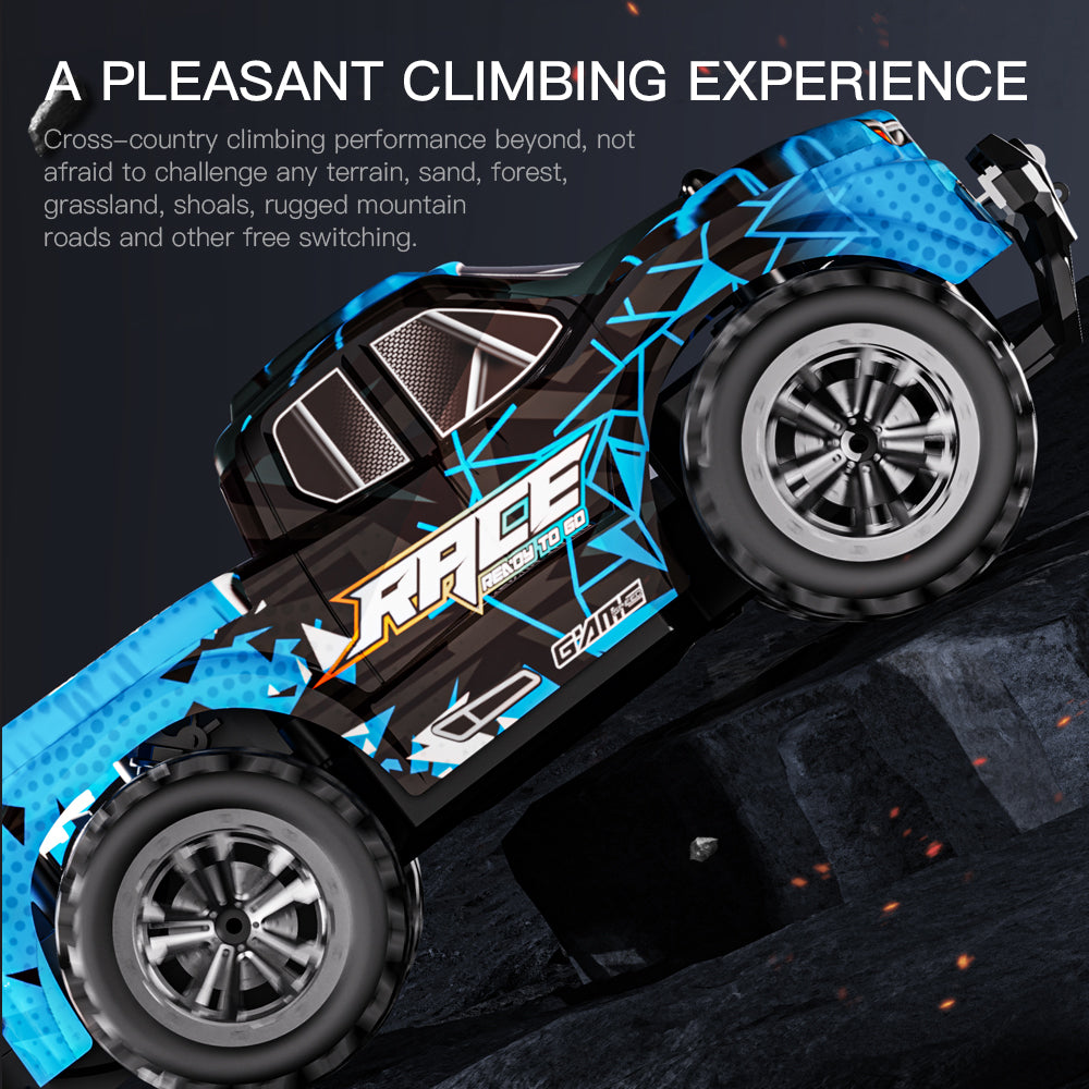 KF24 1:20 RC Car for Kids and Boys,2.4GHZ Remote Control,2WD High-Speed Monster Truck Racing Cars with Lights,Gifts for Christmas,2 Batteries