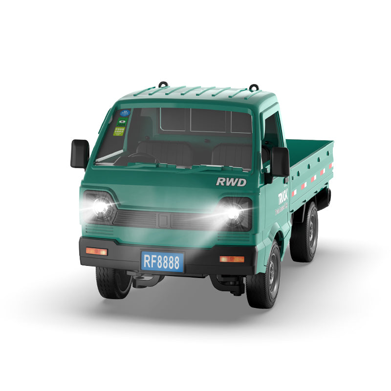 KF21 2.4G 1:16 Scale Remote Control Car with Simulated Lighting Manual Door Opening RC Truck with Cool Light Spray