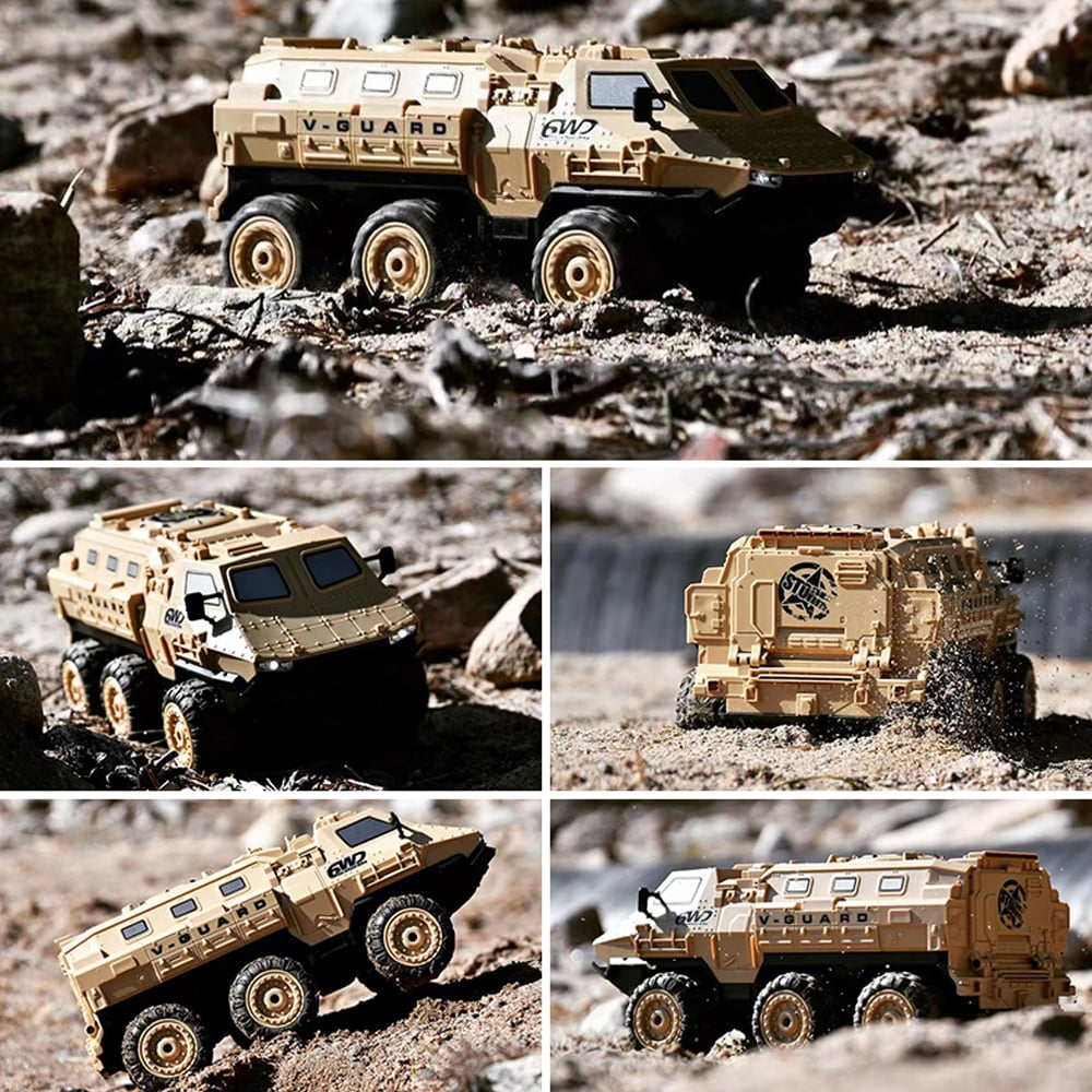 TZDZRC 1:16 Military Armored RC Car,6WD 360° Stunt High Speed Army Truck,2.4G Remote Control Climbing Vehicle Toys Gifts for Kids Adult,2 Batteries