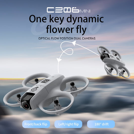 Mini RC Drone with 4K HD Dual Camera, FPV RC LED Quadcopter for Adults and Kids with 3 Batteries, Gray