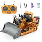 9-Channel Metal RC Bulldozer,Construction Remote Control Play Toys with Lights and Sound, Track Type Tractor Toy for  Boys, Kids Birthday Gift