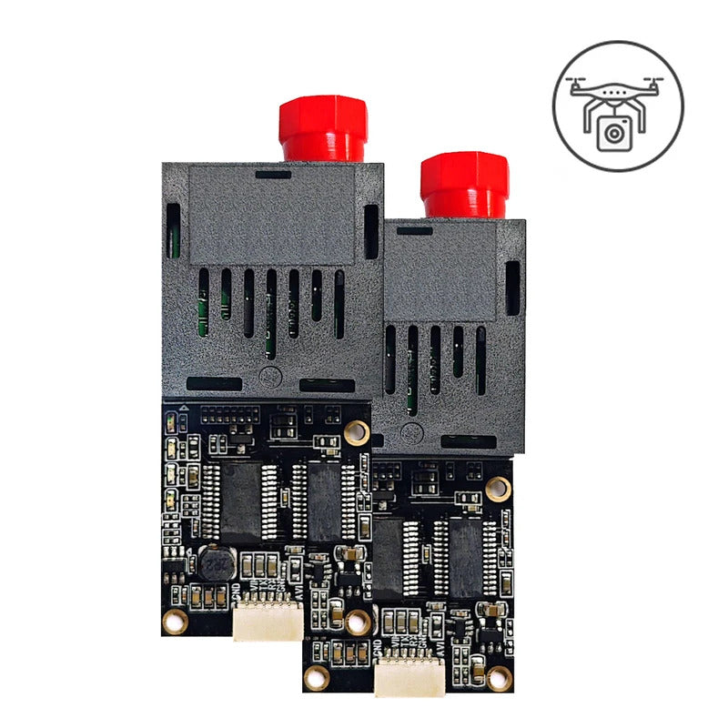 Urltra-Light FPV Fiber Optical Video Data Module Anti-interference Relay Extender Optical Link Sky Support up to 20km