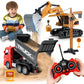 TZDZRC 1:22 6-Channel RC Excavator with Light, 6-Channel RC Dump Truck and Crane Tower 3 in 1, 2.4GHz 12 Meters Remote Control Distance, Toys for Children