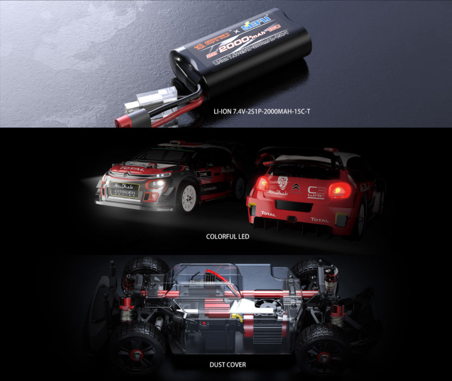 1:14 RC Race Car, 4WD RTR Vehicle High Speed 50+km/h, Durable All-Metal Driving System, Powerful Motor, Long Battery Life, Red