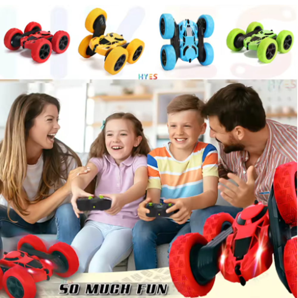 Q176 RC Stunt Car with Cool Lights 4WD Off-Road Vehicle 2.4Ghz Double Sided Remote Control Cars Gift Toy for Kids