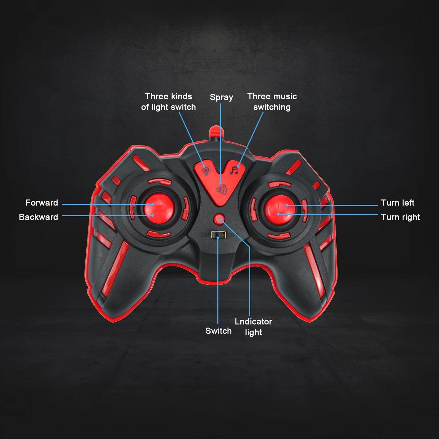 Remote Control Monster Truck, 2.4GHz All Terrain Remote Control Monster Cars, 1:16 Monster Truck RC Trucks, Remote Monster Car with Spray Music and Light for Boys Kids