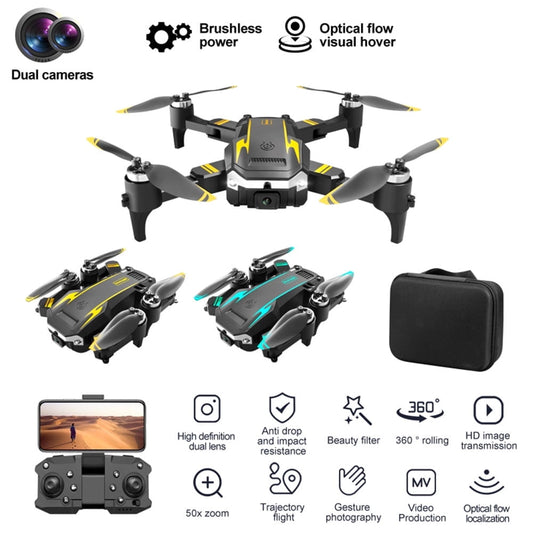Drone with HD Camera, RC Airplanes, Brushless Motor ,Four-Sided Obstacle Avoidance Fixed Height, ,Four-Axis Aircraft  ,for Adults and Kids, 3Battery.Yellow