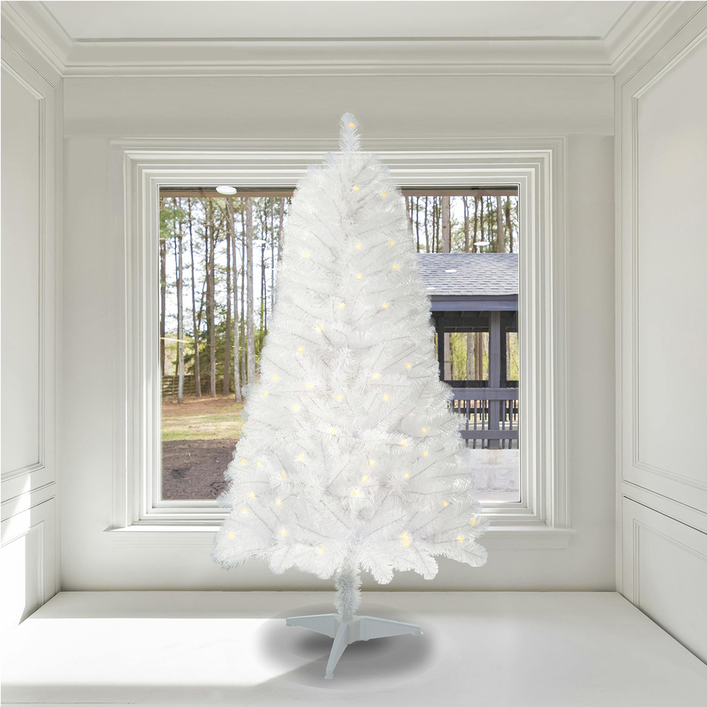 TZDZRC 4ft Artificial Christmas Tree,PVC Snow White Norwood Spruce XmasTrees,for Indoor and Outdoor Decoration