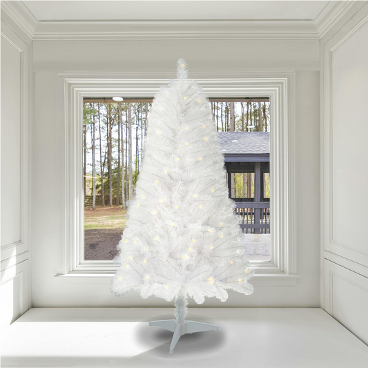 TZDZRC 4ft Artificial Christmas Tree,PVC Snow White Norwood Spruce XmasTrees,for Indoor and Outdoor Decoration