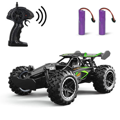 High-Speed Off-Road Remote Control Car - 1:18 Scale, 2.4Ghz, Two Batteries,Drifts Up To 15KM/H, Anti-Collision, Rubber Tires - Perfect Gift for Christmas Toys for Boys