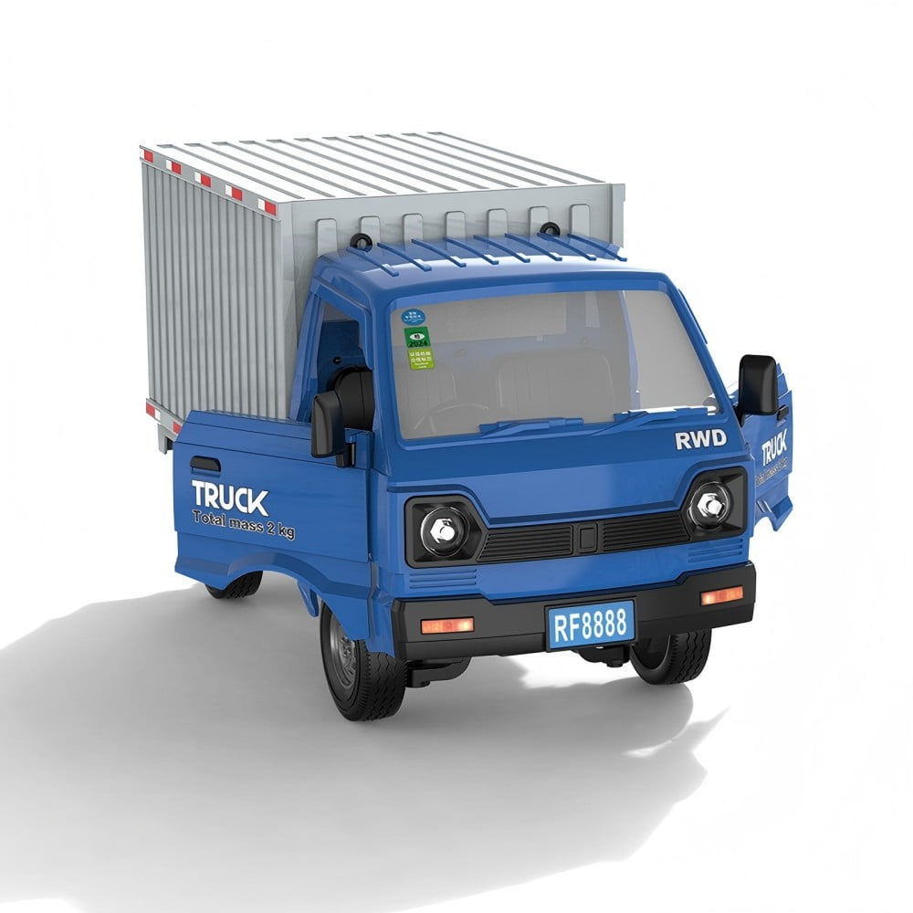 KF21 2.4G 1:16 Scale Remote Control Car with Simulated Lighting Manual Door Opening RC Truck with Cool Light Spray