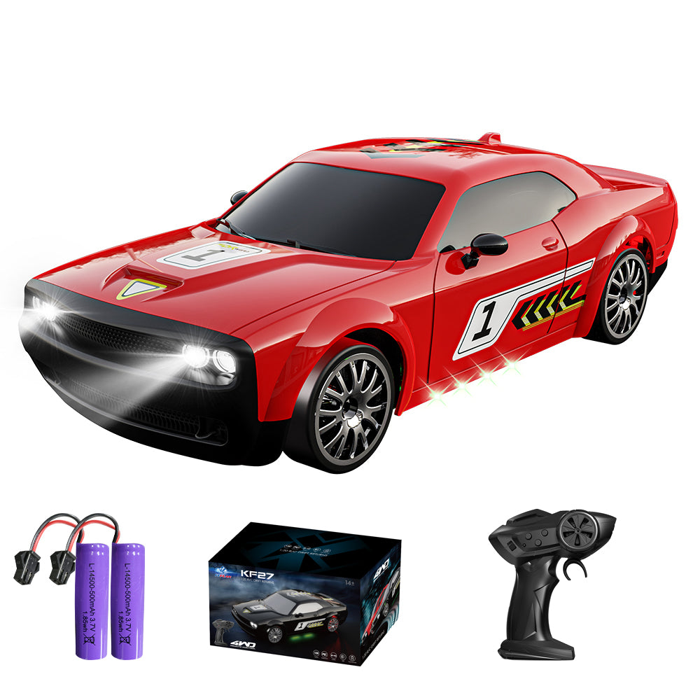 SKYMONSTER 4WD RC Car,KF27 1:20 Scale 2.4GHZ High-Speed Drift,Remote Control with Electronic Locator ,for Adults and Kids,Child Christmas Gifts,2 Battery,Red