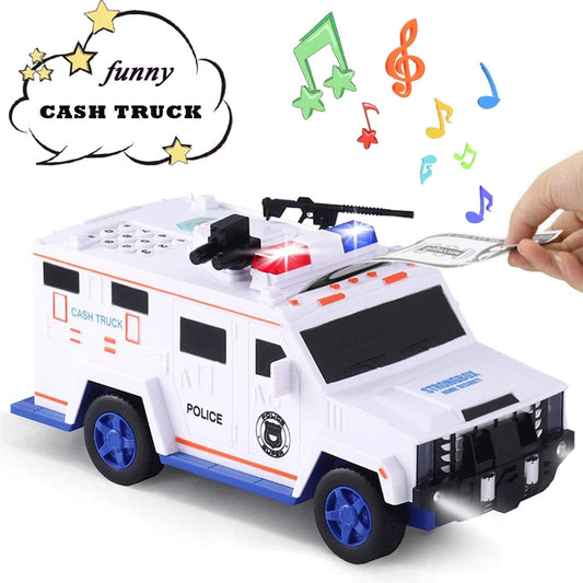 Kids Money Bank,Electronic Piggy Banks,Cool Armored Car Bank With Light,Password Cash Coin Can ATM Bank, Perfect Toy Birthday Christmas Gifts for Boys Girls