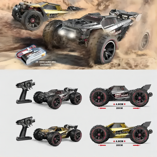 MJX 14210 ﻿RC Cars 1:14 Mini Brushless High Speed Off Road RC Vehicle with LED Light, 45+km/h, 2.4GHz, Fast 4WD, Oil Filled Shocks Remote Control Car for Boys, Christmas Gifts for Adults Kids
