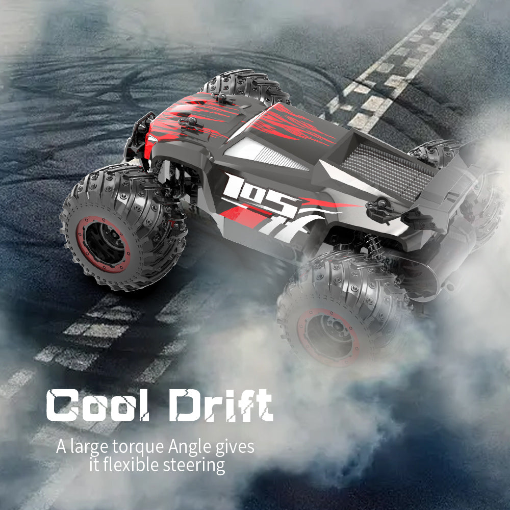 Xitz Q105 Remote Control Car for Kids,1:18 Scale All Terrain RC Truck, RC Car with Led Light and Two Rechargeable Batteries, Monster Truck Off Road Racing Car for Kid and Adult,Red