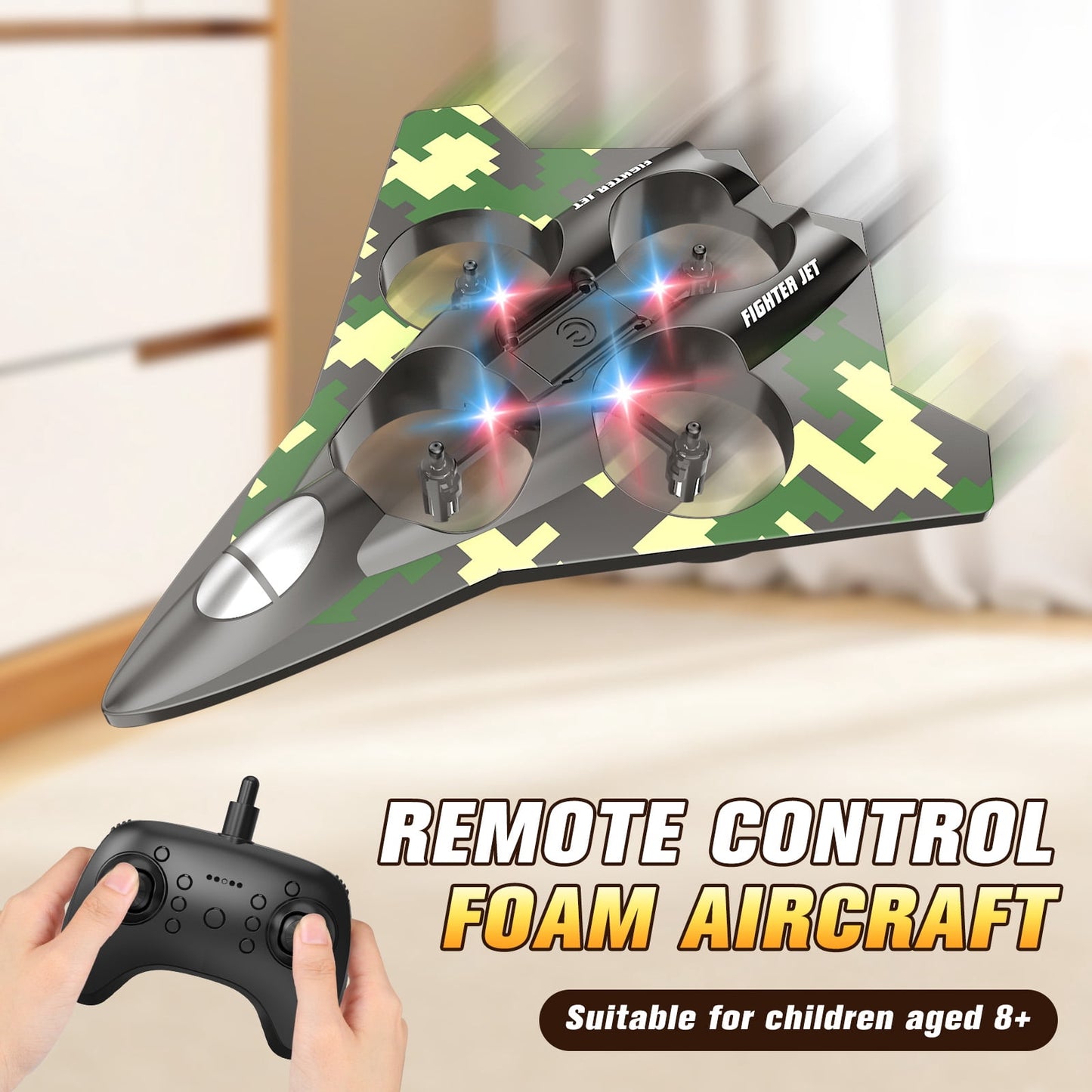 Radio Control Airplanes,Foam RC Airplane Jet , Remote Control Airplanes ,With 2 Batteries, RC Planes for Kids Adults 8-16, 360° Flip Fighter Jet Toys, Stunt Roll, Airplane drone for kids Toy Gifts