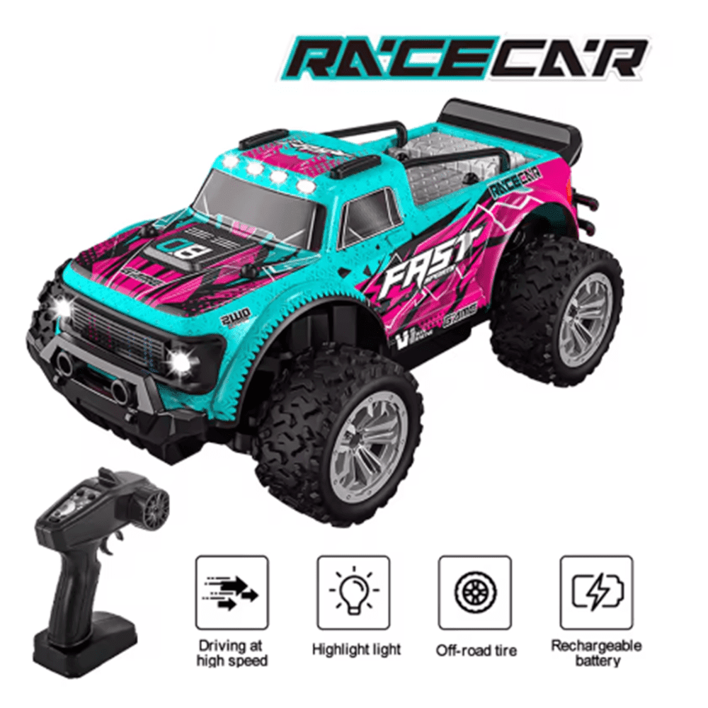 1:20 Remote Control Car for Boys Girls Gifts,  Off-Road All Terrain RC Truck, 15 KPH RC Cars with Front and Rear Lights, Outdoor Indoor Toys