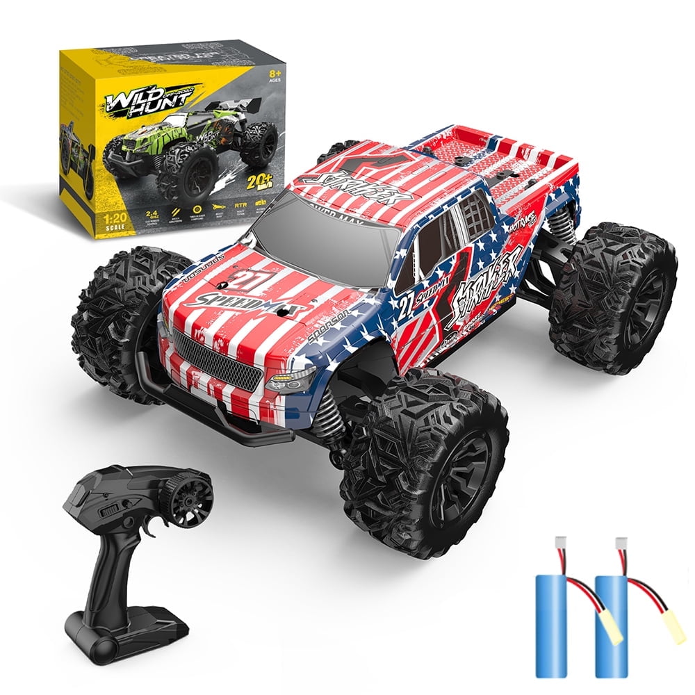 S777 1:20 RC Cars, 2.4GHz, Fast 4WD, All-Terrain Remote Control Racing Car, ,20km/h High-Speed Off-Road Vehicle,Gifts for Adults Kids Toys，2 ﻿Battery