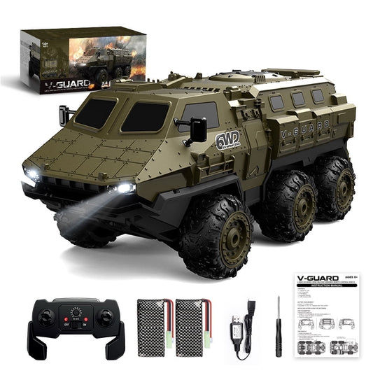 TZDZRC 1:16 Military Armored RC Car,6WD 360° Stunt High Speed Army Truck,2.4G Remote Control Climbing Vehicle Toys Gifts for Kids Adult,2 Batteries