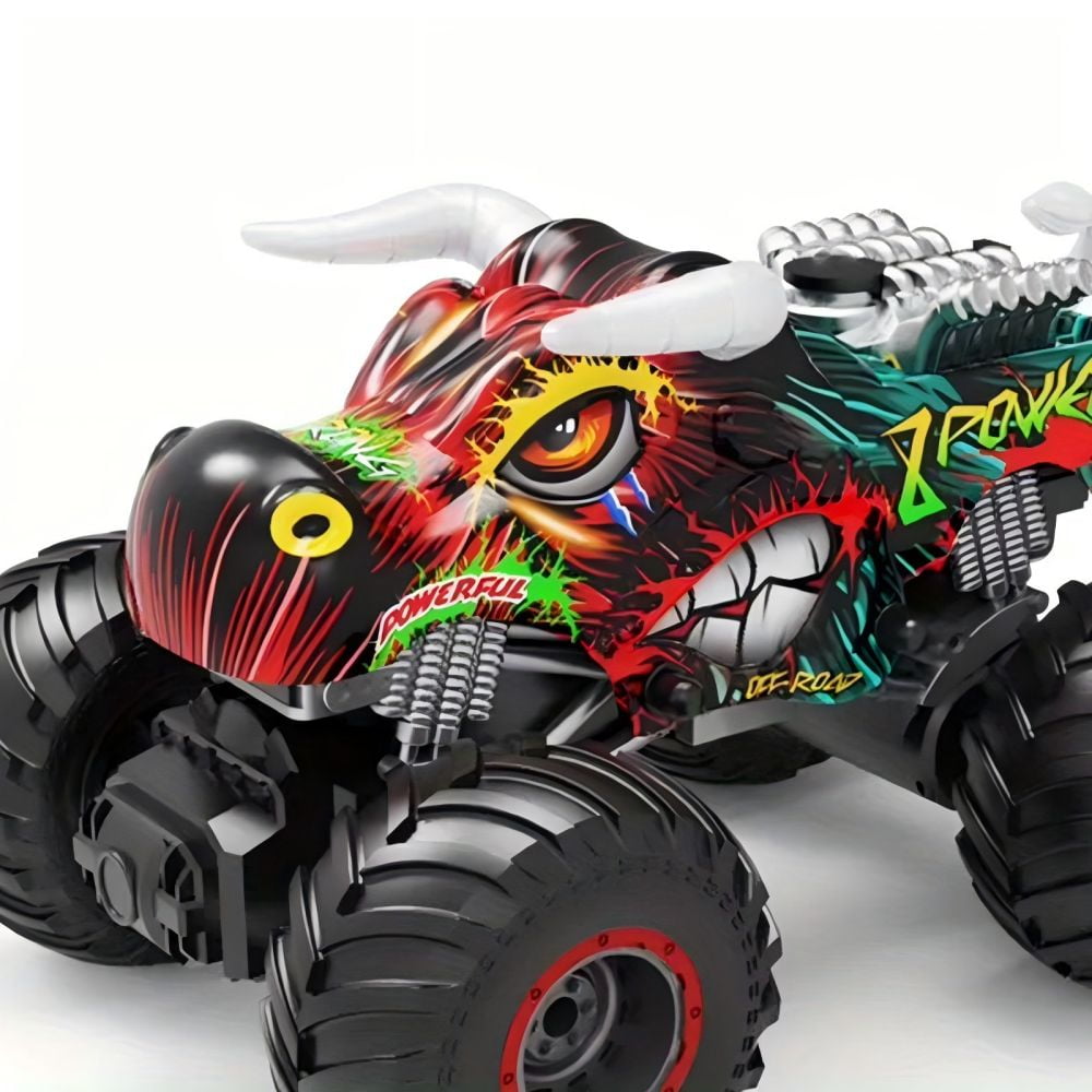 1:16 Remote Control Monster Trucks,2.4 GHz Multi-Terrain Off-Road Cars with Music Lights Spray,for Boys Ages 4-7 8-13 Kids Christmas and Birthday Gift Toy RC Car