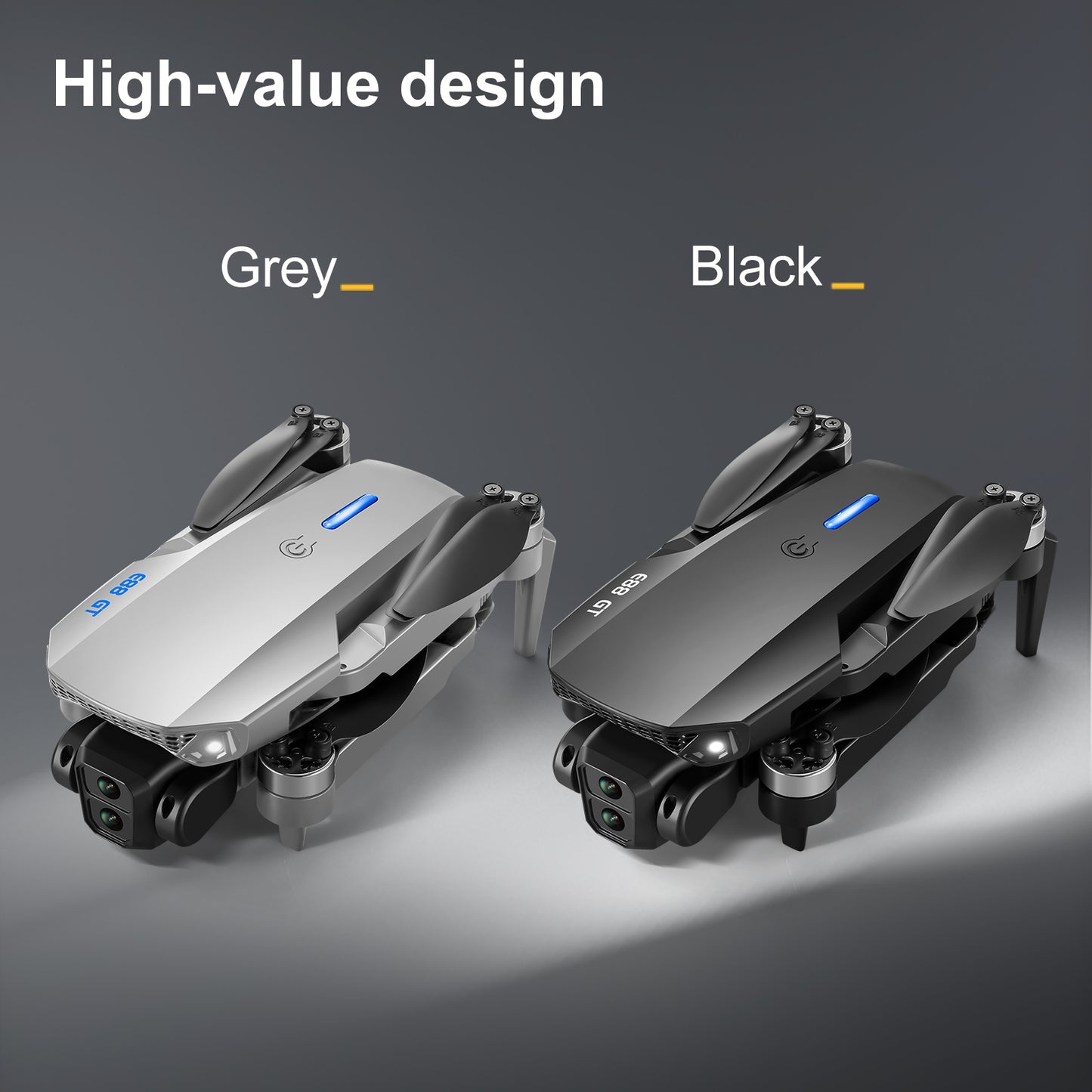 Brushless Motor RC Drones, Remote Control Screen, Optical Flow Positioning, HD Dual Cameras, 6-Channel with Gyroscope, Foldable Drone Toy ,for Adults and Childers Gifts,3 Battery,Black