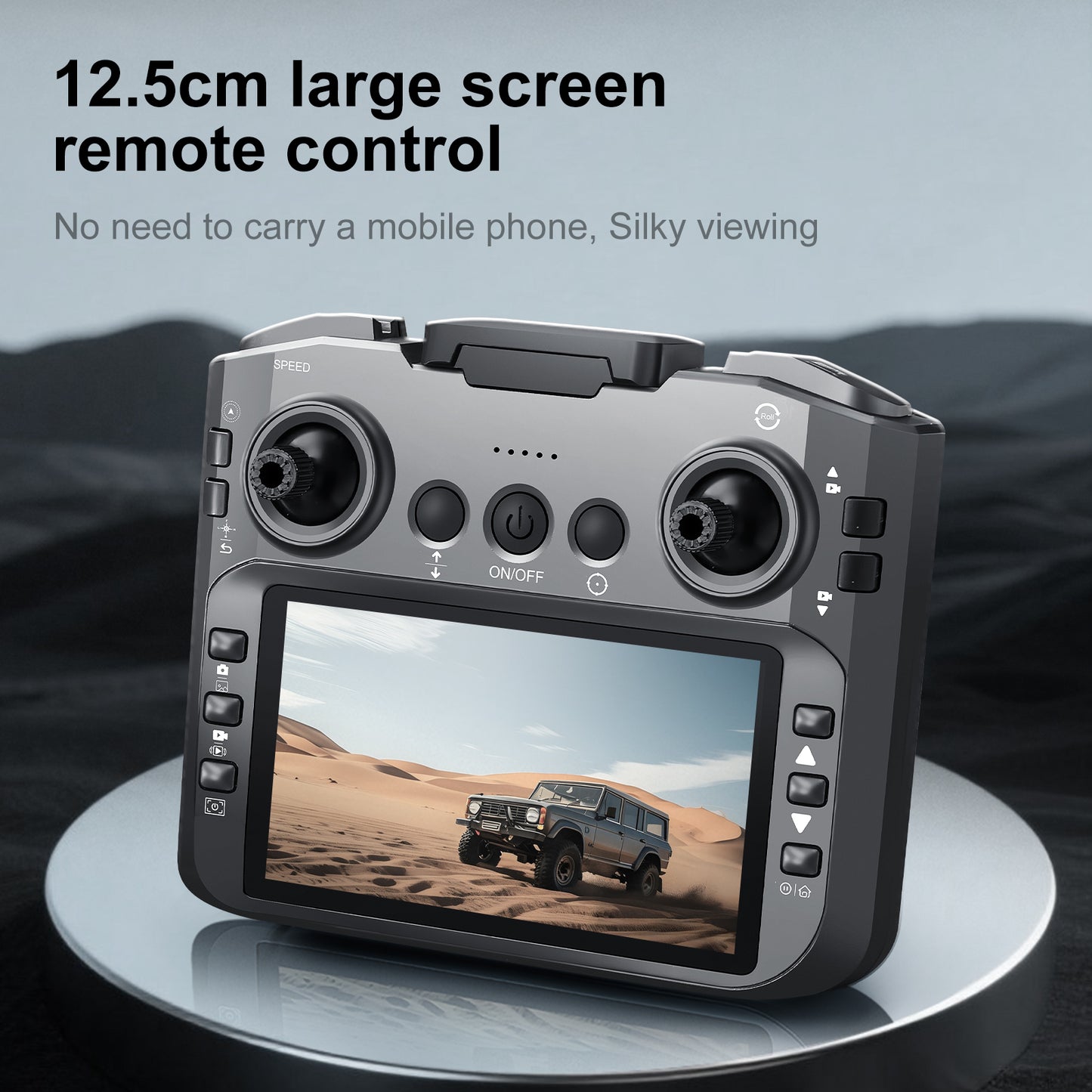 Brushless Motor RC Drones, Remote Control Screen, Optical Flow Positioning, HD Dual Cameras, 6-Channel with Gyroscope, Foldable Drone Toy ,for Adults and Childers Gifts,3 Battery,Black