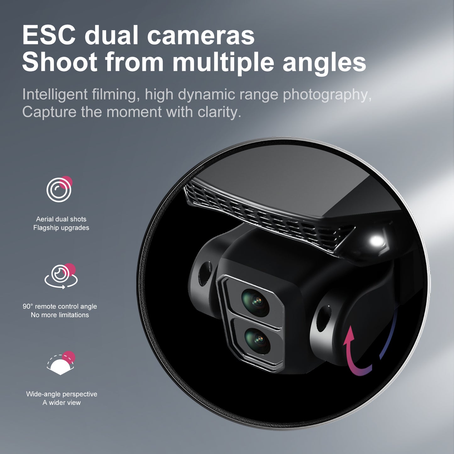 Brushless Motor RC Drones, Remote Control Screen, Optical Flow Positioning, HD Dual Cameras, 6-Channel with Gyroscope, Foldable Drone Toy ,for Adults and Childers Gifts,3 Battery,Black