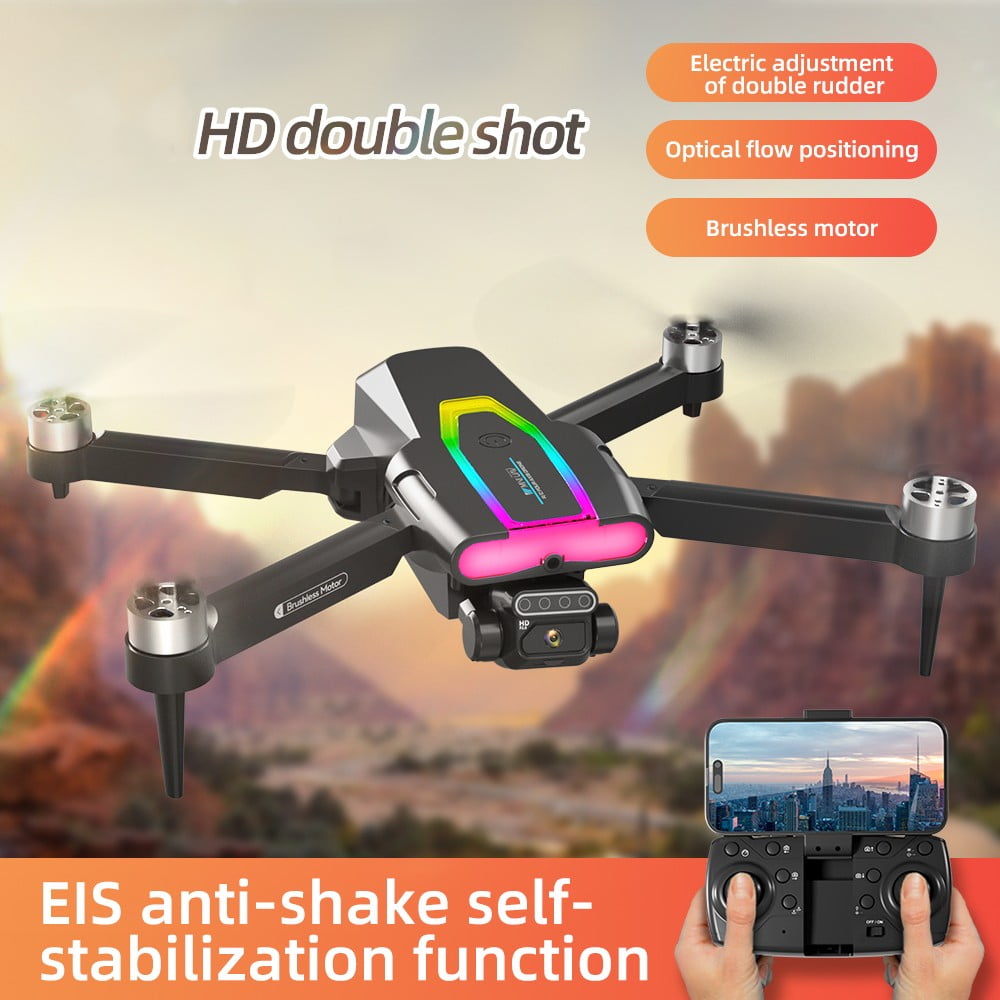 F199 RC Drone HD Camera , Brushless Motor ,FPV Foldable ,Optical Flow Positioning,  Altitude Hold, Headless Mode, One Key Start ,Toys Gifts ,2 Battery, Black