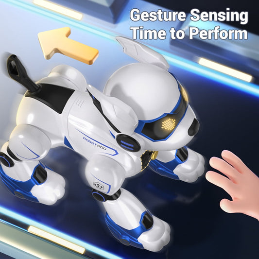 TZDZRC Remote Control Robot Dog Toy for Kids,RC Electronic Funny Intelligent Stunt Dogs,Voice Command Programmable Touch-Sense Music Song,for Boys Girls Birthday Christmas Gift