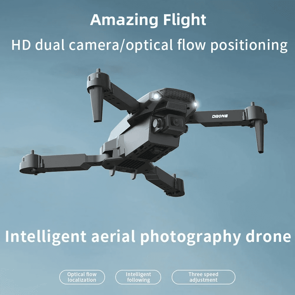 Drone with HD Dual Camera Unmanned Aerial Vehicle Intelligent Aerial Photography Drone Expert in High Definition Aerial Photography Adjustable Lens Up and Down Three Speed One Click Take Off/Land