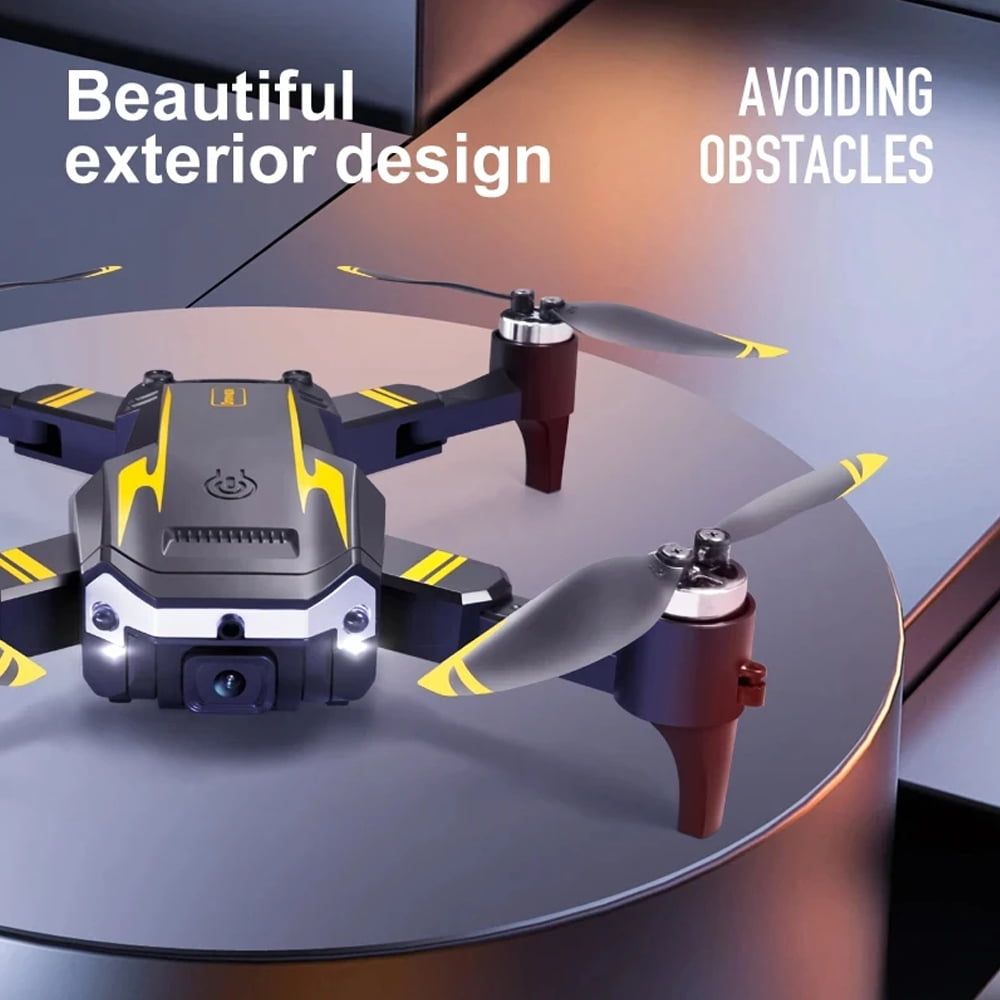 Drone with HD Camera, RC Airplanes, Brushless Motor ,Four-Sided Obstacle Avoidance Fixed Height, ,Four-Axis Aircraft  ,for Adults and Kids, 3Battery.Yellow