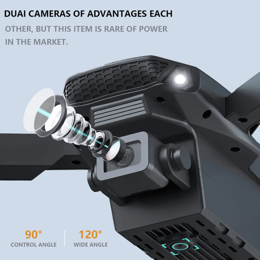 Drone with HD Dual Camera Unmanned Aerial Vehicle Intelligent Aerial Photography Drone Expert in High Definition Aerial Photography Adjustable Lens Up and Down Three Speed One Click Take Off/Land