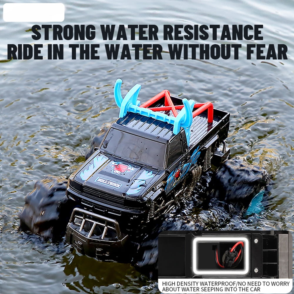TZDZRC 4WD Amphibious Off-road Climbing Remote Control Cars,2.4G Desert Pull High Speed Stunt Vehicle,Double-sided Driving Waterproof RC Car for Kids Boy Gift