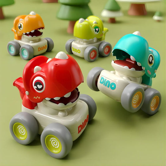 TZDZRC Dinosaur Car, Big Eyed Dinosaur Press Whistle Car for Kids, Cute Cartoon Style, Customized for Small Hands, ABS Material, Soft Whistling Sound, Cute Toys for Kids