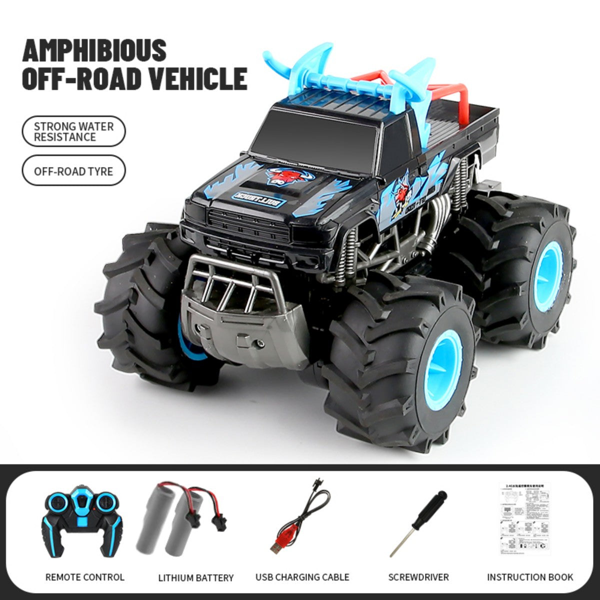 Xitz Q135 Remote Control Car for Kids RC Car Body Waterproofing Suitable for All Terrain 4WD Off-Road rc trucks Gifts Presents for Boys/Girls Ages 6+,2Batteries
