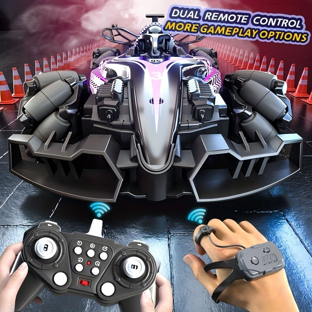 RC Car Formula Stunt Spray RC Racing Car Gesture Sensor Intelligent RC Car 360 Degree Roation Drift Vehicle Cool One Key Spin in Place Remote Control Car