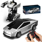 RC Cars Transform Cyber Pickup Truck Cars Robot Toy for Kids, 2.4GHz Remote Control Car with One-Button Deformation 360° Rotation LED Lights Christmas Birthday Gifts for Boys Age 4-7-8-1（1:18 Scale）2