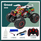 Triceratops Spray Remote Control Vehicle, 2.4GHz All Terrain Monster Cars, 1:16 Monster Truck RC Trucks, Monster Car with Spray Music and Light for Kids, Green