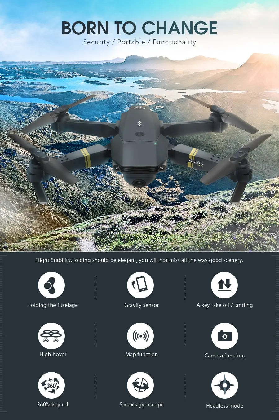 Foldable RC Quadcopter Mini Drone 4K Camera