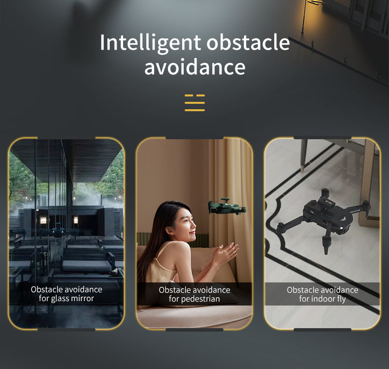 Foldable RC Quadcopter Drone 4K Dual Camera 6CH Obstacle Avoidance