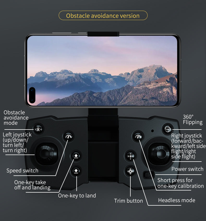 Foldable RC Quadcopter Drone 4K Dual Camera 6CH Obstacle Avoidance